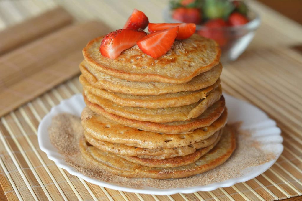 whole wheat pancakes on a dish