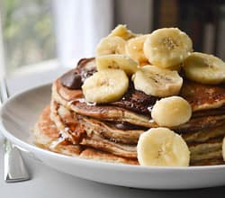 Almond Flour Banana Chocolate Chip Pancakes