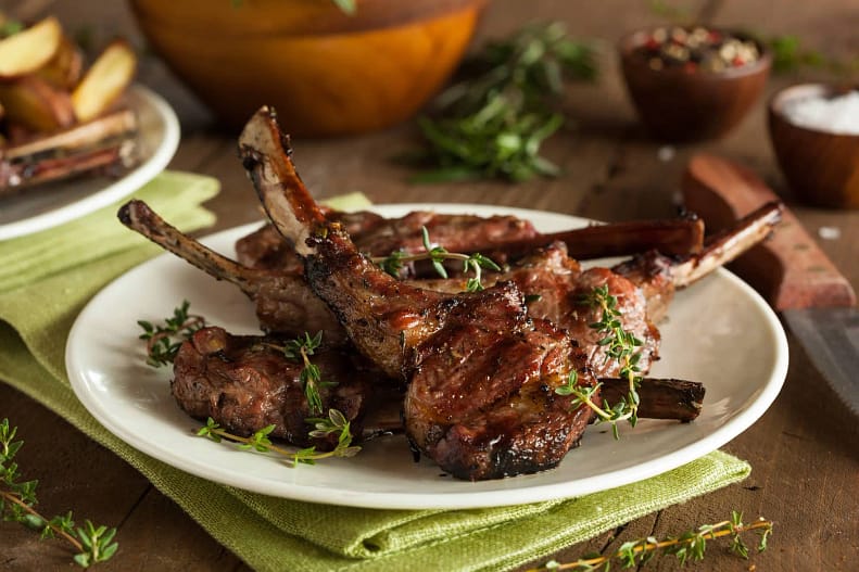 grilled lamb on a dish