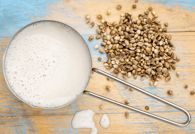 hemp seeds and hemp milk