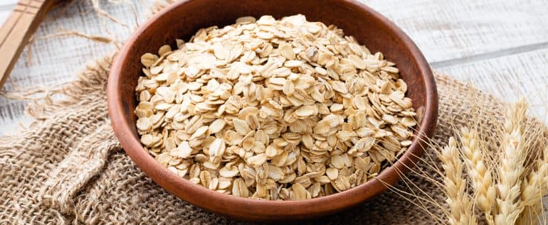 rolled oats in ceramic dish